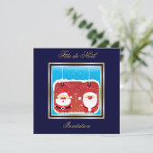 Père Noël Fête de Noël uitnodiging (Staand voorkant)