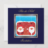 Père Noël Fête de Noël uitnodiging (Voorkant)