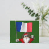 père noël met vlag van frankrijk briefkaart (Staand voorkant)