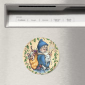 Pere Noel VADER KERSTMAGNET Ronde Magneet (Insitu (Vaatwasser))