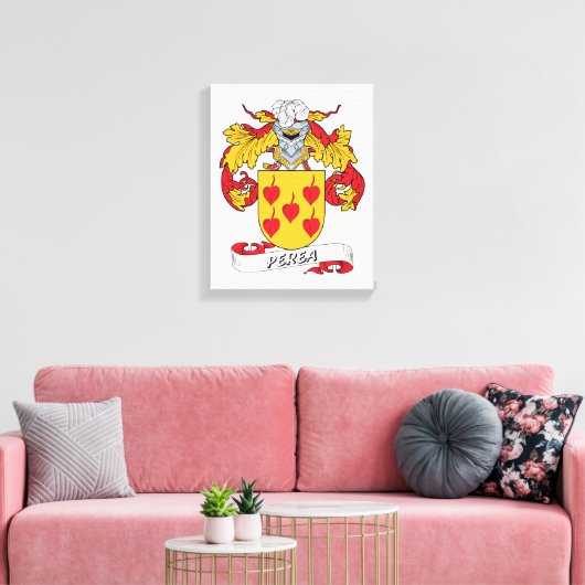 Perea Family Crest Canvas Afdruk (Insitu (Woonkamer))