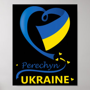 Perechyn Oekraïne Nationale Vlag Hart Embleem Wape Poster