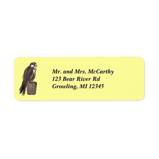 Peregrine Falcon Address Label (Voorkant)