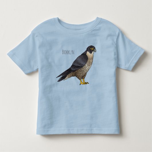 Peregrine falcon bird cartoon illustration  kinder shirts (Voorkant)