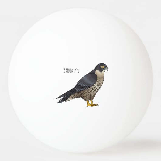 Peregrine falcon bird cartoon illustration pingpongbal (Voorkant)
