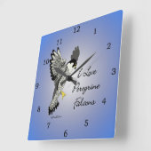 Peregrine Falcon Clock Vierkante Klok (Hoek)
