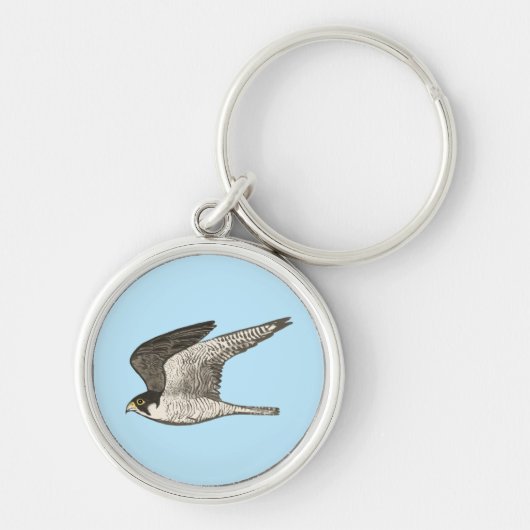 Peregrine Falcon coole vogelafbeelding Sleutelhanger (Voorkant)