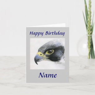 Peregrine Falcon-Happy Birthday Kaart