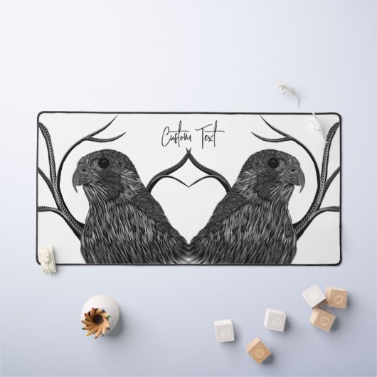 Peregrine Falcon in boomtakken met handschrift Bureaumat (Kindertafel)