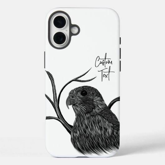 Peregrine Falcon in boomtakken met handschrift Case-Mate iPhone Case (Achterkant)