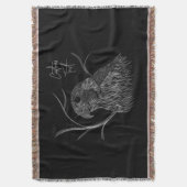 Peregrine Falcon in boomtakken met handschrift Deken (Voorkant Verticaal)