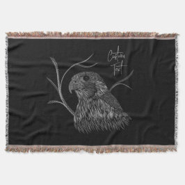 Peregrine Falcon in boomtakken met handschrift Deken