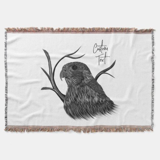 Peregrine Falcon in boomtakken met handschrift Deken (Voorkant)