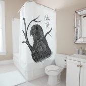 Peregrine Falcon in boomtakken met handschrift Douchegordijn (In situ)