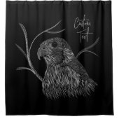 Peregrine Falcon in boomtakken met handschrift Douchegordijn (Voorkant)