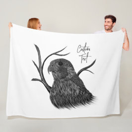 Peregrine Falcon in boomtakken met handschrift Fleece Deken