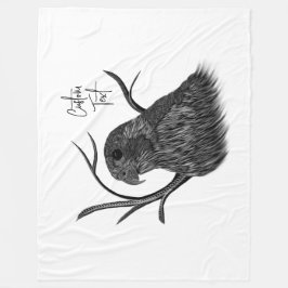 Peregrine Falcon in boomtakken met handschrift Fleece Deken