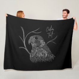 Peregrine Falcon in boomtakken met handschrift Fleece Deken