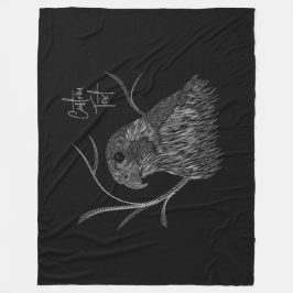 Peregrine Falcon in boomtakken met handschrift Fleece Deken