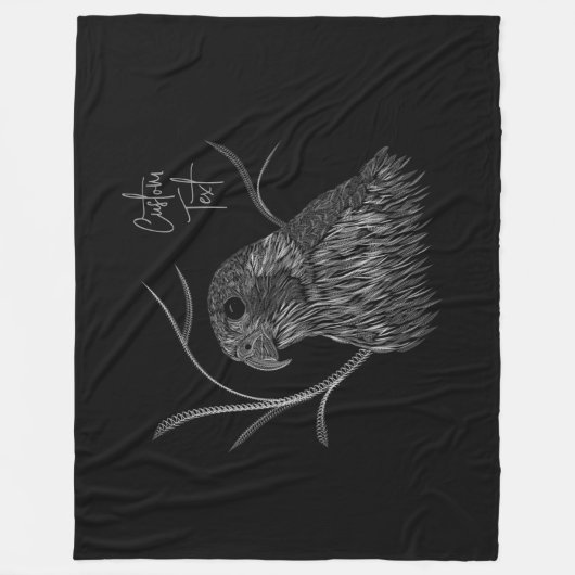 Peregrine Falcon in boomtakken met handschrift Fleece Deken (Voorkant)