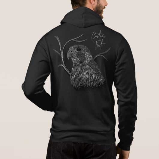 Peregrine Falcon in boomtakken met handschrift Hoodie (Achterkant)
