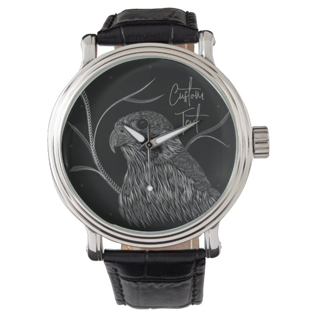 Peregrine Falcon in boomtakken met handschrift Horloge (Voorkant)