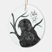 Peregrine Falcon in boomtakken met handschrift Keramisch Ornament (Links)