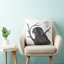 Peregrine Falcon in boomtakken met handschrift Kussen
