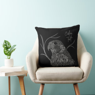 Peregrine Falcon in boomtakken met handschrift Kussen