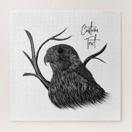 Peregrine Falcon in boomtakken met handschrift Legpuzzel