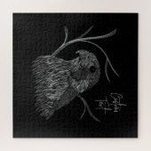 Peregrine Falcon in boomtakken met handschrift Legpuzzel (Horizontaal)