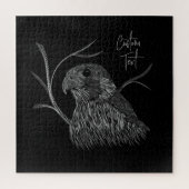 Peregrine Falcon in boomtakken met handschrift Legpuzzel (Verticaal)