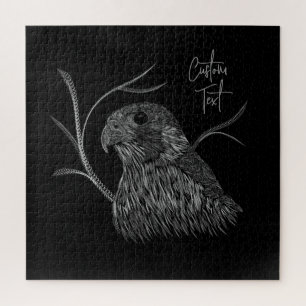 Peregrine Falcon in boomtakken met handschrift Legpuzzel