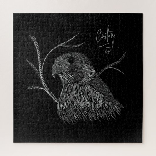 Peregrine Falcon in boomtakken met handschrift Legpuzzel (Verticaal)