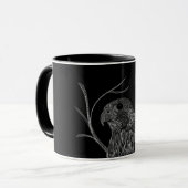 Peregrine Falcon in boomtakken met handschrift Mok (Voorkant links)