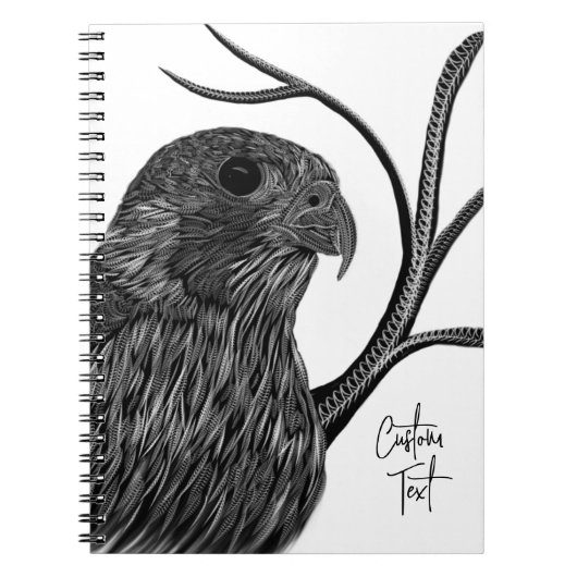 Peregrine Falcon in boomtakken met handschrift Notitieboek (Voorkant)