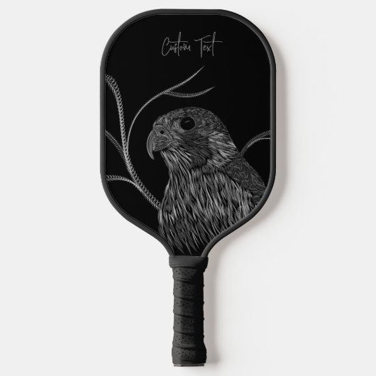 Peregrine Falcon in boomtakken met handschrift Pickleball Paddle (Voorkant)