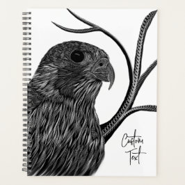 Peregrine Falcon in boomtakken met handschrift Planner