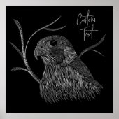 Peregrine Falcon in boomtakken met handschrift Poster (Voorkant)