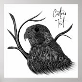 Peregrine Falcon in boomtakken met handschrift Poster (Voorkant)