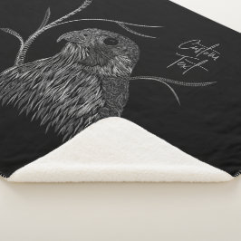 Peregrine Falcon in boomtakken met handschrift Sherpa Deken