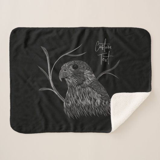 Peregrine Falcon in boomtakken met handschrift Sherpa Deken (Voorkant (horizontaal))