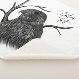 Peregrine Falcon in boomtakken met handschrift Sherpa Deken