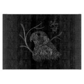 Peregrine Falcon in boomtakken met handschrift Snijplank (Voorkant)