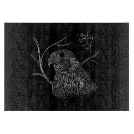 Peregrine Falcon in boomtakken met handschrift Snijplank