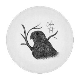 Peregrine Falcon in boomtakken met handschrift Snijplank