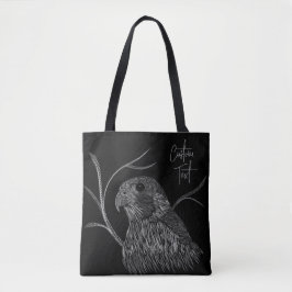 Peregrine Falcon in boomtakken met handschrift Tote Bag