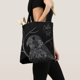 Peregrine Falcon in boomtakken met handschrift Tote Bag