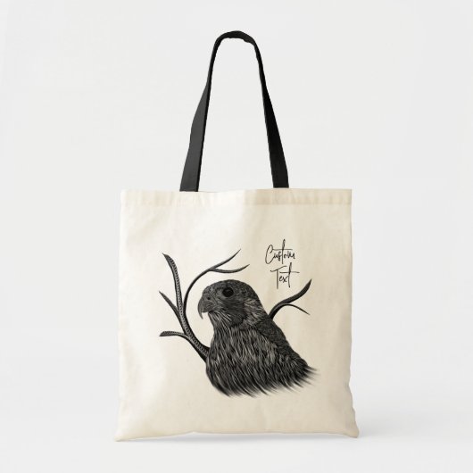 Peregrine Falcon in boomtakken met handschrift Tote Bag (Voorkant)