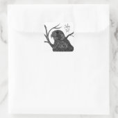 Peregrine Falcon in boomtakken met handschrift Vierkante Sticker (Tas)